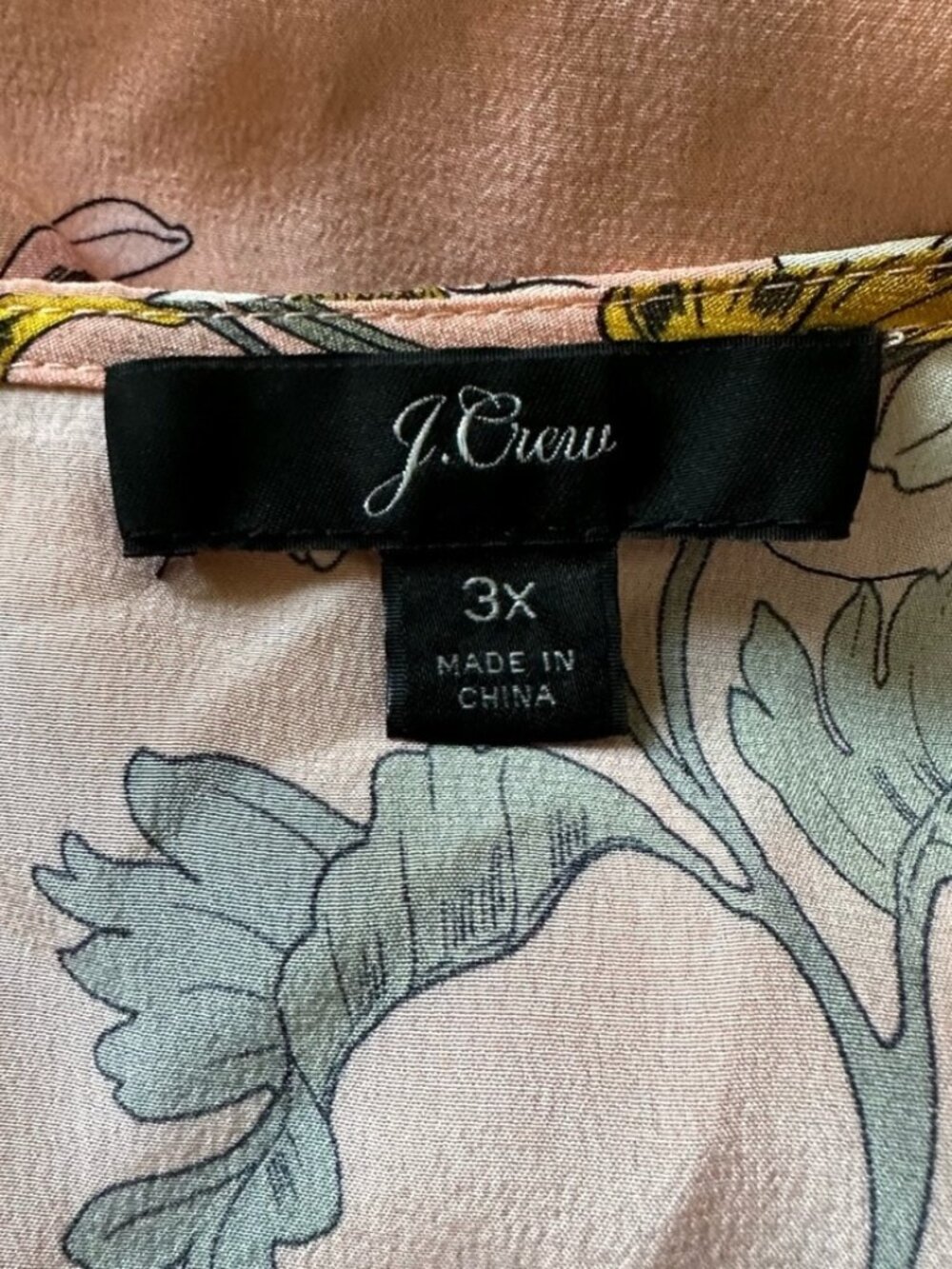 J Crew Silk Flutter Sleeve Floral Top in Botanical Print Melon Plus sz 3X - Picture 12 of 14